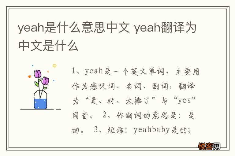 yeah是什么意思中文 yeah翻译为中文是什么