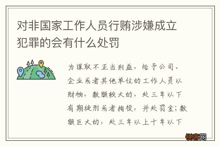 对非国家工作人员行贿涉嫌成立犯罪的会有什么处罚