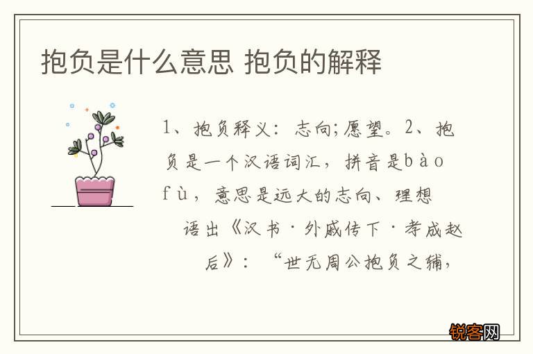 抱负是什么意思 抱负的解释