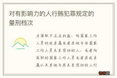 对有影响力的人行贿犯罪规定的量刑档次