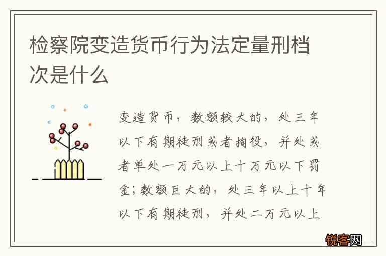 检察院变造货币行为法定量刑档次是什么