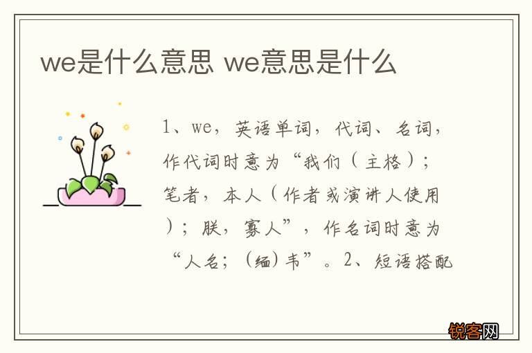 we是什么意思 we意思是什么