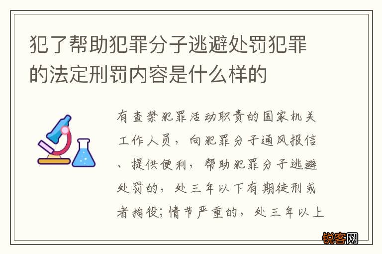 犯了帮助犯罪分子逃避处罚犯罪的法定刑罚内容是什么样的