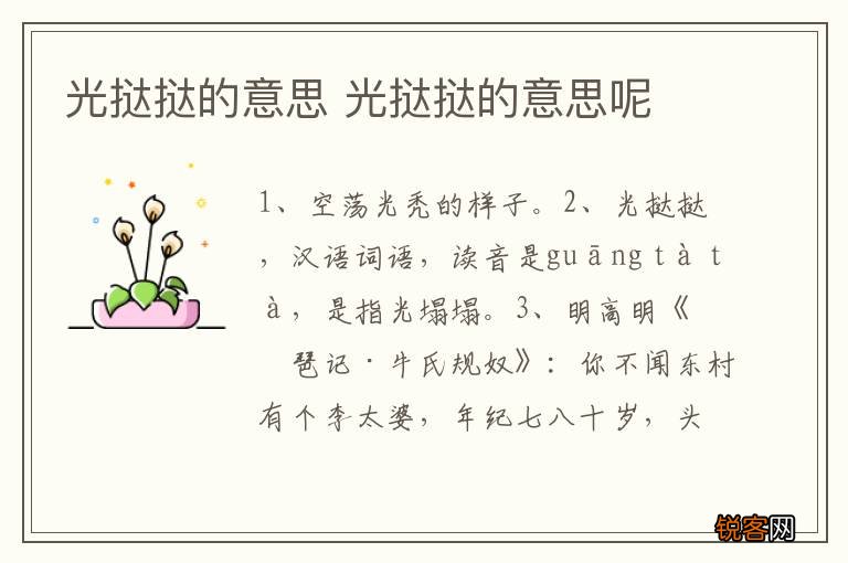 光挞挞的意思 光挞挞的意思呢