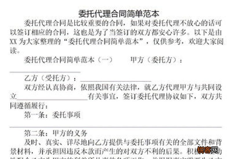 人事委托代理合同模板