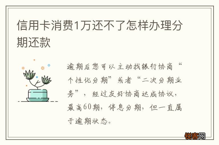 信用卡消费1万还不了怎样办理分期还款