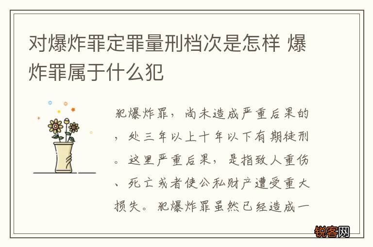 对爆炸罪定罪量刑档次是怎样 爆炸罪属于什么犯