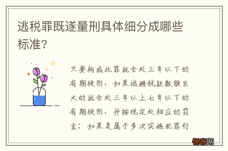 逃税罪既遂量刑具体细分成哪些标准?