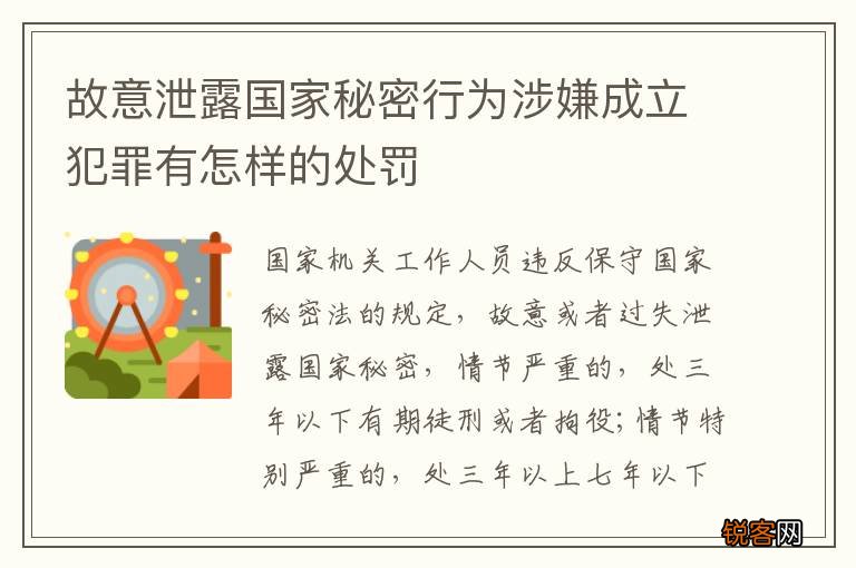 故意泄露国家秘密行为涉嫌成立犯罪有怎样的处罚