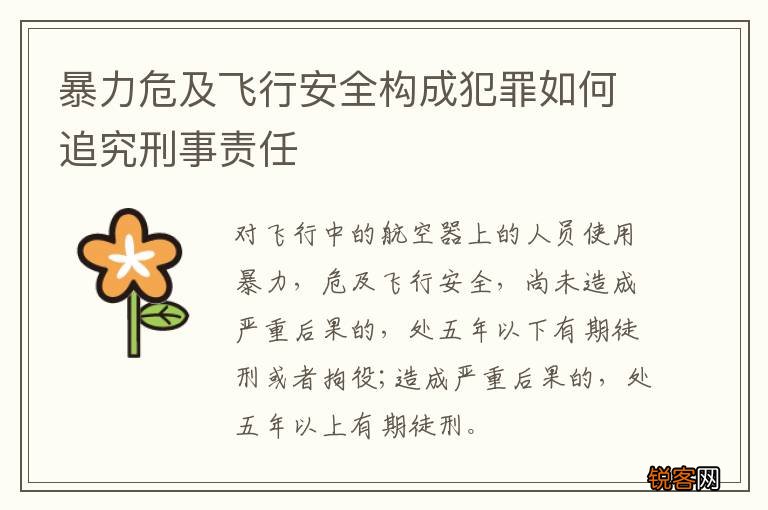 暴力危及飞行安全构成犯罪如何追究刑事责任